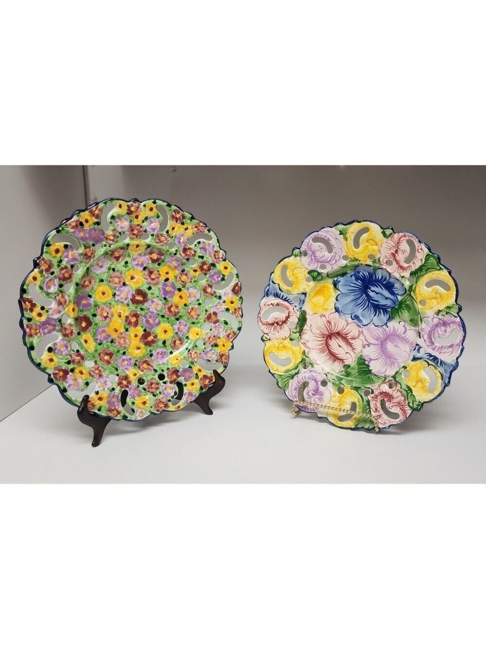 Vestal Alcobaca Portugal Hand Painted Floral Decorative Bowls No. 965